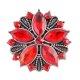 (image for) Snap Jewelry Rhinestone - Antique Designer Flower Red