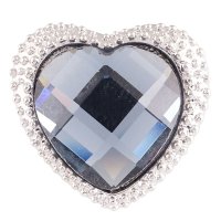 (image for) Snap Jewelry Rhinestone - Heart Blue