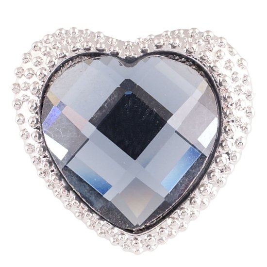(image for) Snap Jewelry Rhinestone - Heart Blue - Click Image to Close
