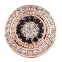 (image for) Snap Jewelry Rhinestone - Rose Gold Black & Clear