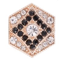 (image for) Snap Jewelry Rhinestone - Rose Gold Black & Clear Diamond