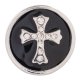 (image for) Snap Jewelry Enamel - Cross Black & Silver