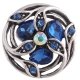 (image for) Snap Jewelry Rhinestone - Teardrop Flower Spiral Dark & Lt. Blue