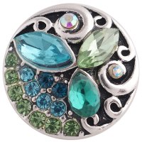 (image for) Snap Jewelry Rhinestone - Design - Peridot, Teal & Light Blue