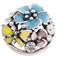 (image for) Snap Jewelry Rhinestone - Enamel Pastel Bouquet & Butterfly