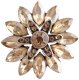 (image for) Snap Jewelry Rhinestone Flower - Topaz & Brown Marquise Stones
