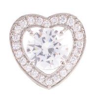 (image for) Snap Jewelry Large CZ - Heart Clear