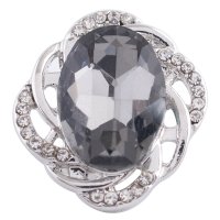 (image for) Snap Jewelry Rhinestone - Oval Spiral Gray