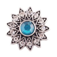 (image for) Snap Jewelry Rhinestone - Flower Light Blue & Clear
