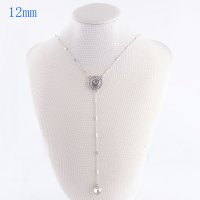 (image for) Mini Snap 12mm - Lariat Necklace Drop - Clear Bezel 18"+3"