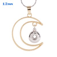 (image for) Mini Snap 12mm - Pendant Moon - Gold & Silver