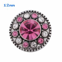 (image for) Mini Snap 12mm - Rhinestone Designer Pink & Clear