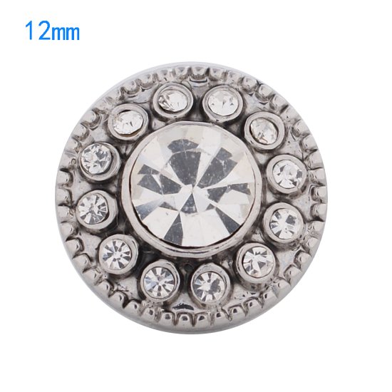 (image for) Mini Snap 12mm - Rhinestone Clear - Click Image to Close