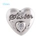 (image for) Mini Snap 12mm - Metal Heart - Sister