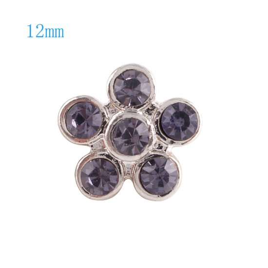 (image for) Mini Snap 12mm - Rhinestone Cluster Light Purple - Click Image to Close