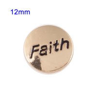 (image for) Mini Snap Jewelry Faith Rhinestone Gold Tone fits 12mm Petite Ginger Charms