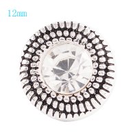 (image for) Mini Snap 12mm - Rhinestone Raised Dot Antique Clear