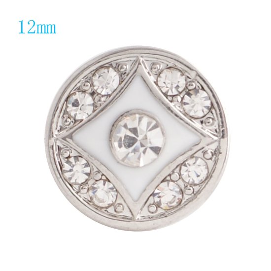 (image for) Mini Snap 12mm - Enamel Diamond White - Click Image to Close