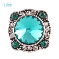 (image for) Mini Snap 12mm - Rhinestone Faceted Design Light Blue