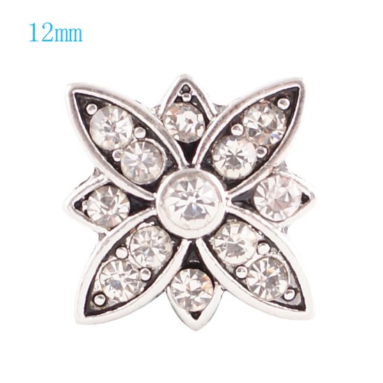 (image for) Mini Snap 12mm - Rhinestone Star Points Clear - Click Image to Close