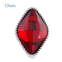 (image for) Mini Snap 12mm - Rhinestone Designer Diamond Ruby