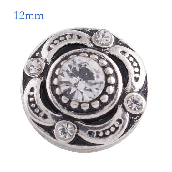 (image for) Mini Snap 12mm - Rhinestone Designer Clear - Click Image to Close