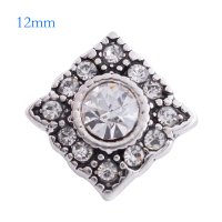 (image for) Mini Snap 12mm - Rhinestone Square Clear
