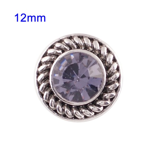 (image for) Mini Snap 12mm - Rhinestone Raised Dot Antique Purple - Click Image to Close