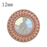 (image for) Mini 12mm Snap Jewelry Rose Gold AB Halo Rhinestone fits Petite Ginger Charm