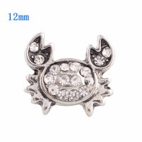 (image for) Mini Snap 12mm - Rhinestone Crab Clear