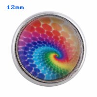 (image for) Mini Snap 12mm - Glass Rainbow Spiral