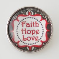 (image for) Mini Snap 12mm - Glass Faith, Hope & Love