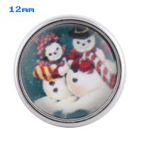 (image for) Mini Snap 12mm - Glass Snowman