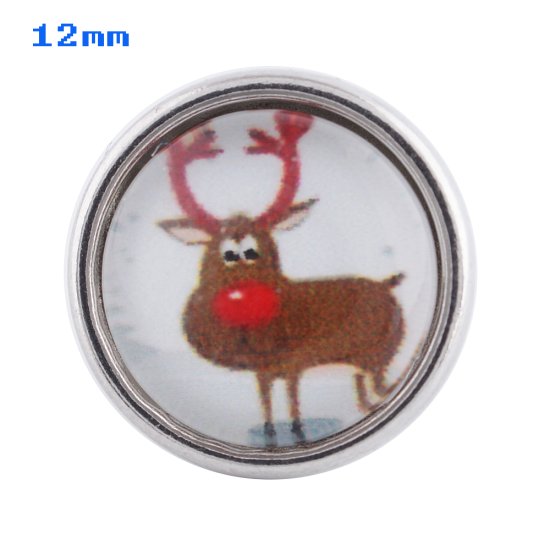 (image for) Mini Snap 12mm - Red Nose Reindeer - Click Image to Close