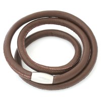 (image for) End Less Bracelet Magnetic Wrap Triple Brown 59CM - 23.27 inches