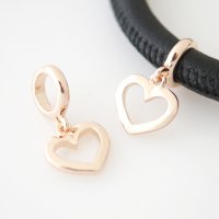 (image for) End Less Rhinestone Charms Drop - Heart Rose Gold