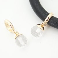(image for) End Less Rhinestone Charms Drop - Gold Gem Clear