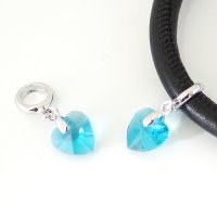 (image for) End Less Rhinestone Charms Drop - Heart Blue