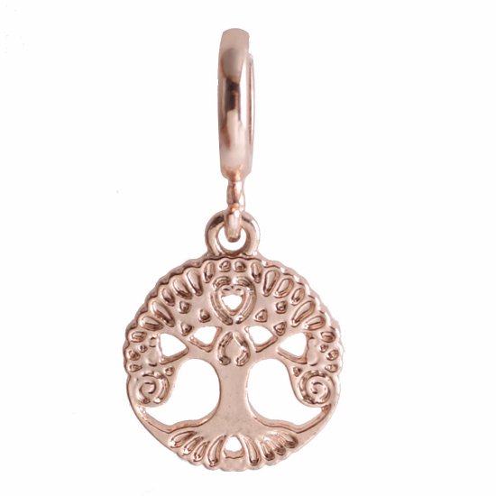 (image for) End Less Metal Charms Drop - Rose Gold Tree Of Life - Click Image to Close