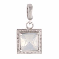 (image for) End Less Rhinestone Charms Drop - Silver Square AB Clear
