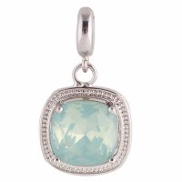 (image for) End Less Rhinestone Charms Drop - Silver Cushion Cut Lt Blue AB