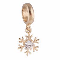 (image for) End Less Rhinestone Charms Drop - Gold Snowflake Clear
