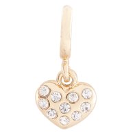 (image for) End Less Rhinestone Charms Drop - Gold Heart Clear