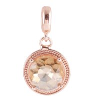 (image for) End Less Rhinestone Charms Drop - Rose Gold Round Beige