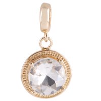 (image for) End Less Rhinestone Charms Drop - Gold Round Clear