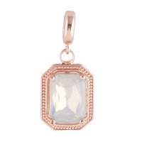 (image for) End Less Rhinestone Charms Drop - Rose Gold Emerald Cut AB Clear