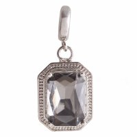 (image for) End Less Rhinestone Charms Drop - Silver Emerald Cut Gray