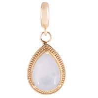 (image for) End Less Rhinestone Charms Drop - Gold Teardrop AB Clear