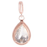 (image for) End Less Rhinestone Charms Drop - Rose Gold Teardrop Clear