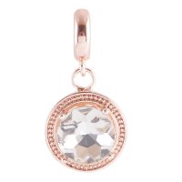 (image for) End Less Rhinestone Charms Drop - Rose Gold Round Clear